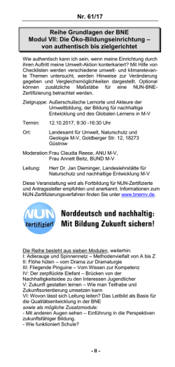 Information aus dem Jahresprogramm