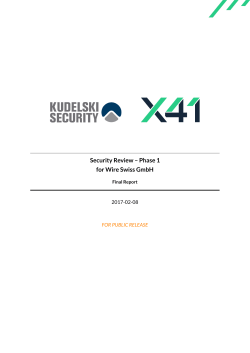 Security Review – Phase 1 for Wire Swiss GmbH - X41 D