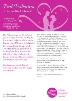 Aktion Pink Plakat Pink Valentine.indd