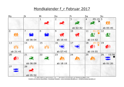 Mondkalender für den Februar 2017