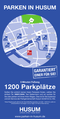 1200 Parkpl&auml;tze - Werbegemeinschaft Husum eV