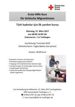 Erste Hilfe Kurs für türkische Migrantinnen
