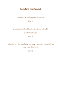 Kesseler´s Empfehlung