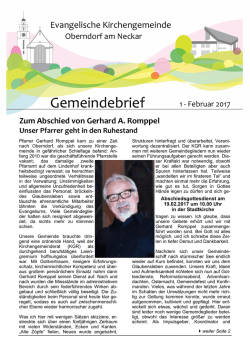 Gemeindebrief - Evangelische Kirchengemeinde Oberndorf am