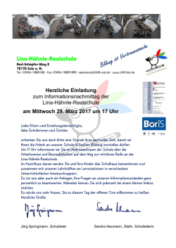 Herzliche Einladung - Lina