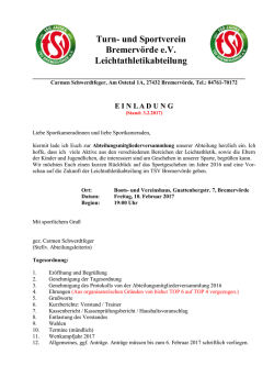 Einladung / Tagesordnung