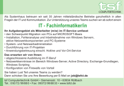 IT - Fachinformatiker/in - tsf Computertechnik GmbH