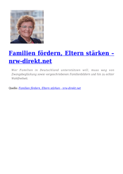 Familien fördern, Eltern stärken – nrw​-direkt​.net