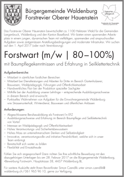 Forstwart (m/w | 80 –100%)