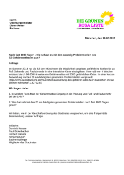 Herrn Oberb&uuml;rgermeister Dieter Reiter Rathaus