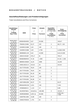 BEKANNTMACHUNG / NOTICE
