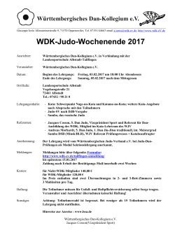 WDK-Judo-Wochenende 2017 - Württembergisches Dan