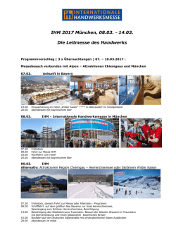 IHM 2017 M&uuml;nchen - Bavaria Touristik