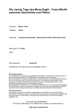 Die vierzig Tage des Musa Daghi : Franz Werfel zwischen