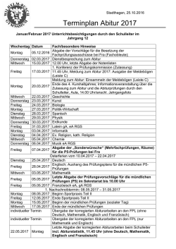 Terminplan Abitur 2017 - Wilhelm-Busch