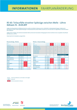 informationen fahrplanänderung