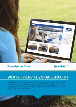 web self-service vorausgedacht
