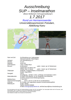 Ausschreibung SUP – Inselmarathon 1.7.2017