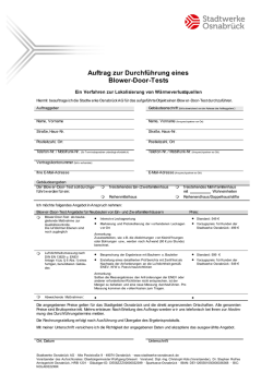 Auftragsformular Blower Door Test