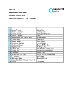 Mare-Radio Erde: Playlist