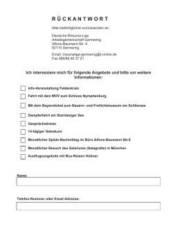 Rückantwort zum Infobrief (pdf-Formular) - Rheuma