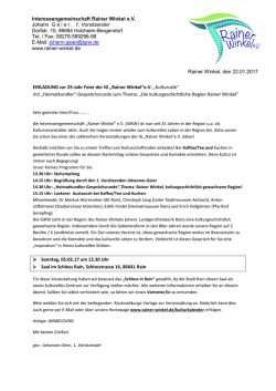 Interessengemeinschaft Rainer Winkel e.V. Johann G e i e r , 1