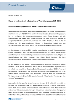 Presseinformation - Union Investment Real Estate GmbH