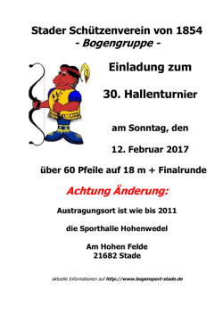 30. Hallenturnier - Bad Oldesloer Bogensport