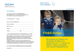 Finkli-Singe - Reformierte Kirchgemeinde Adliswil