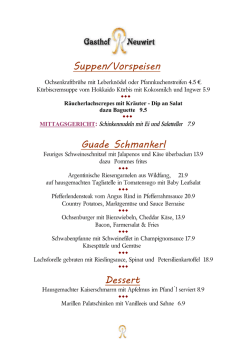 Aktuelle Tageskarte - Gasthof Neuwirt Garching