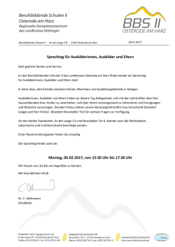 Sprechtag für Ausbilderinnen, Ausbilder und