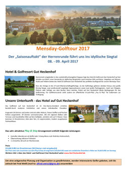 Mensday-Tour 2017 - Golfen im Siegtal
