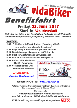 2017 vidaBikerBenefizfahrt Wr. Neustadt (A4 Kleinplakat)
