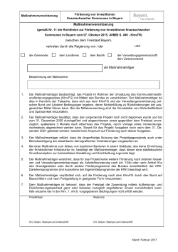 Maßnahmenvereinbarung zwischen dem Freistaat Bayern, vertreten