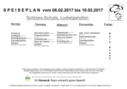 Schloss-Schule, Ludwigshafen SPEISEPLAN vom 06.02.2017 bis