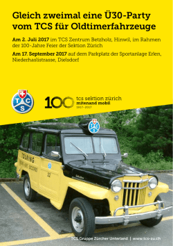 Gleich zweimal eine &Uuml;30-Party vom TCS f&uuml;r Oldtimerfahrzeuge