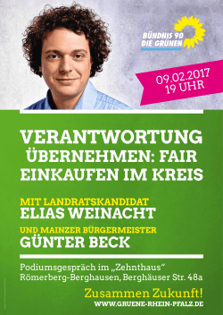 Podiumsgespräch im „Zehnthaus“ - Grüne im Rhein-Pfalz