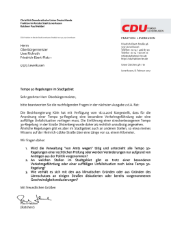 Herrn Oberb&uuml;rgermeister Uwe Richrath Friedrich-Ebert
