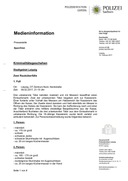 Medieninformation - Polizei Sachsen