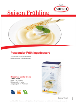 Saison Frühling - Supro Nährmittel AG