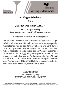 Vortrag und Gespräch Dr. Jürgen Schebera Berlin