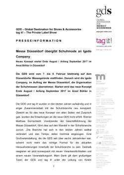 Messe Düsseldorf übergibt Schuhmode an Igedo Company