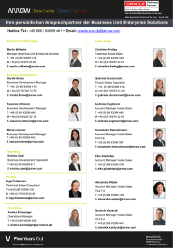 Ihre pers&ouml;nlichen Ansprechpartner der Business Unit