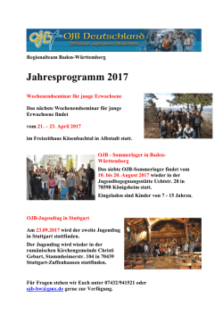 Jahresprogramm 2017 - Orthodoxie in Deutschland