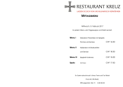 8. Februar - Restaurant Kreuz Buttisholz