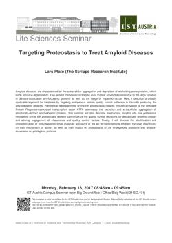 Invitation to Life Sciences Seminar