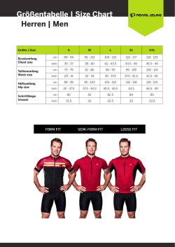 Gr&ouml;&szlig;entabelle | Size Chart Herren | Men - Bike