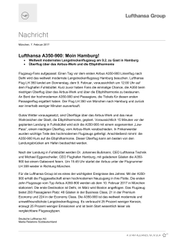Lufthansa A350-900: Moin Hamburg! - Newsroom