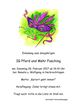 Einladung - IG Pferd und Mehr Bolheim eV