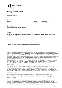 Anfrage Nr. VI-F-03687 - Bürgerinitiative Rückmarsdorf
